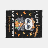 私の衣服オレンジ私の弟の白血病認識度Pa フリースブランケット (正面(横))