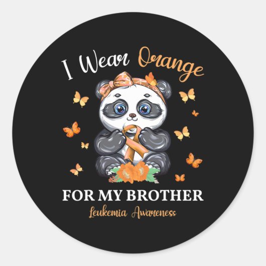 私の衣服オレンジ私の弟の白血病認識度Pa ラウンドシール (正面)
