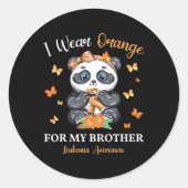 私の衣服オレンジ私の弟の白血病認識度Pa ラウンドシール (正面)