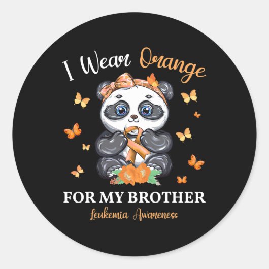 私の衣服オレンジ私の弟の白血病認識度Pa ラウンドシール (正面)