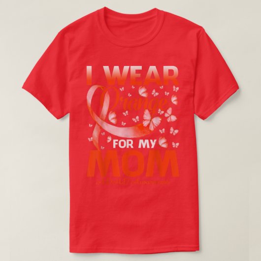 私の衣服オレンジ私の母のためのADHD認識度蝶 Tシャツ (デザイン正面)