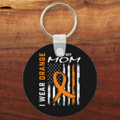 私の衣服オレンジ私の母の白血病がん認識度 キーホルダー (正面)