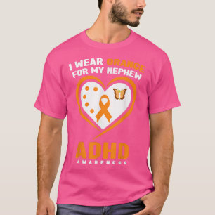 私の衣服オレンジ私の甥ADHD認識度815 Tシャツ