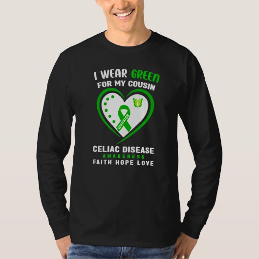 私の衣服グリーンのいとこのセリアック病が待っている Tシャツ (正面)