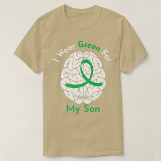 私の衣服グリーンのための息子のメンタルヘルス認識度229 Tシャツ (デザイン正面)