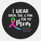 私の衣服グリーンティール（緑がかった色）ピンク私の母メタスタティック ラウンドシール (正面)