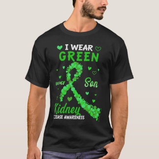 私の衣服グリーン私の息子の腎臓病の認識度 Tシャツ