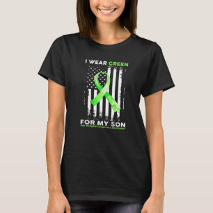 私の衣服グリーン私の息子リンパ腫認識度フラグ Tシャツ