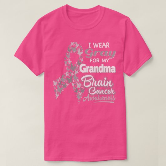 私の衣服グレイおばあちゃんの脳癌認識度 Tシャツ (デザイン正面)