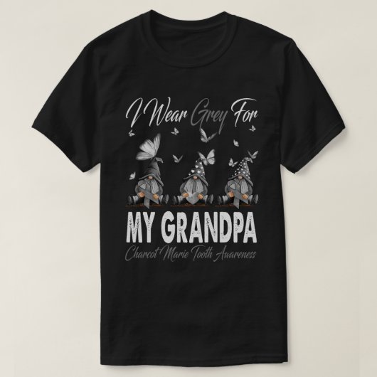 私の衣服グレイ私のおじいちゃんシャルコットマリー歯あわ Tシャツ (デザイン正面)