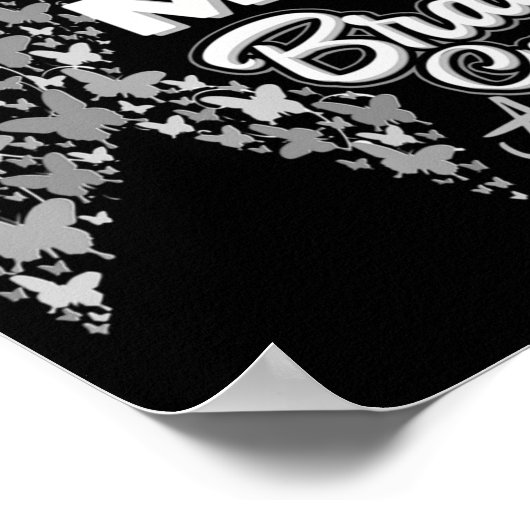 私の衣服グレー私の母の脳がん認識度 ポスター (角)