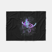 私の衣服ティール(緑がかった色)と私の自殺を愛する人のための紫 フリースブランケット (正面(横))