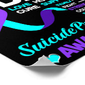 私の衣服ティール（緑がかった色）と紫のための私のパパ自殺予防 ポスター (角)