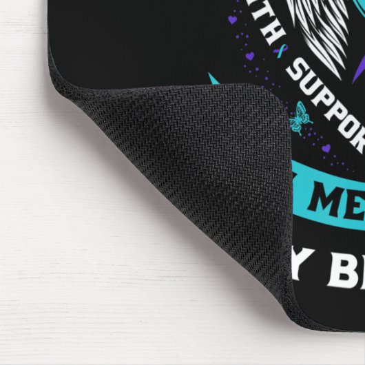 私の衣服ティール(緑がかった色)と紫のための私の兄の自殺戦争 マウスパッド (コーナー)