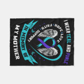 私の衣服ティール（緑がかった色）と紫の母のための母の自殺A フリースブランケット (正面(横))