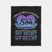 私の衣服ティール（緑がかった色）と紫の私の息子の自殺の予防 フリースブランケット (正面)