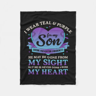 私の衣服ティール(緑がかった色)と紫の私の息子の自殺の予防 フリースブランケット