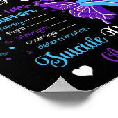 私の衣服ティール(緑がかった色)と紫の私の息子の自殺の予防 ポスター (角)