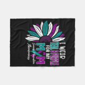 私の衣服ティール（緑がかった色）と紫の私の母の自殺の予防 フリースブランケット (正面(横))