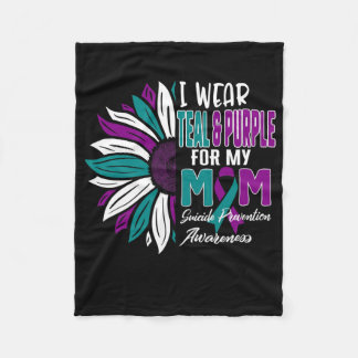 私の衣服ティール（緑がかった色）と紫の私の母の自殺の予防 フリースブランケット