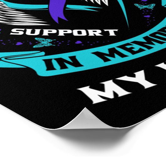 私の衣服ティール(緑がかった色)と紫の私の甥の自殺に気づいた ポスター (角)