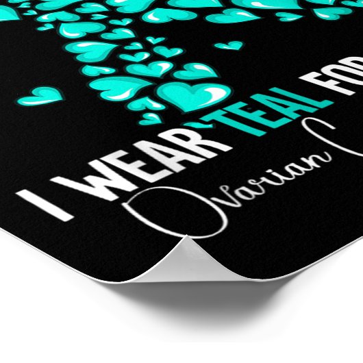 私の衣服ティール(緑がかった色)母の卵巣がん認識度 ポスター (角)