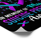 私の衣服ティール（緑がかった色）紫のための私の息子の自殺の予防A ポスター (角)