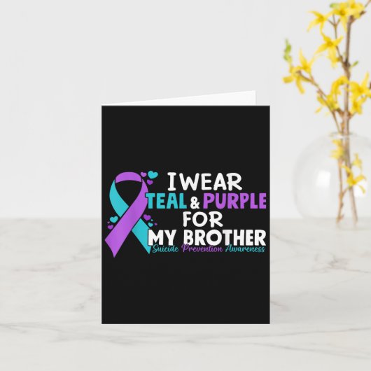 私の衣服ティール(緑がかった色)&;紫のための私の弟の自殺Pr カード (黄色い花)