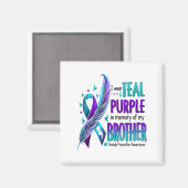 私の衣服ティール(緑がかった色)&;紫のための私の弟の自殺Pr マグネット (正面/裏面)