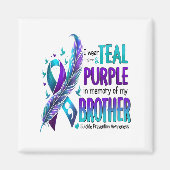 私の衣服ティール(緑がかった色)&;紫のための私の弟の自殺Pr マグネット (正面)