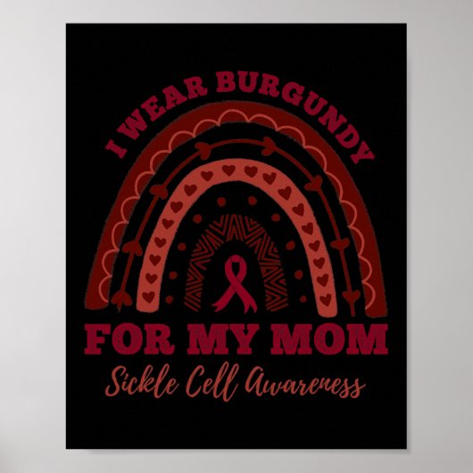 私の衣服バーガンディ私の母のための虹の鎌細胞Awa ポスター (正面)