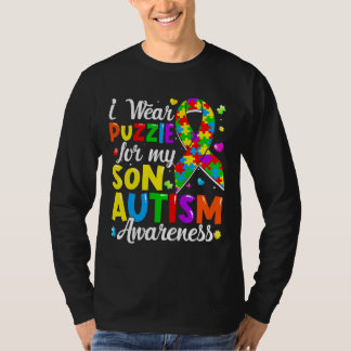 私の衣服パズル私の息子の自閉症意識キッズボーイ Tシャツ