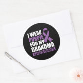 私の衣服パープルおばあちゃんのアルツハイマー認識度 ラウンドシール (封筒)