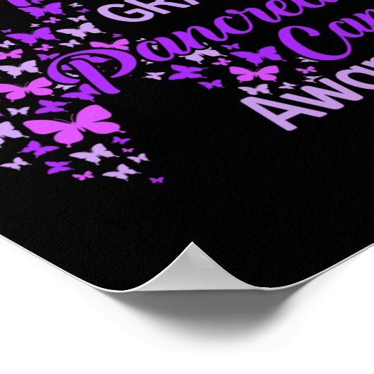 私の衣服パープルおばあちゃん膵癌 ポスター (角)