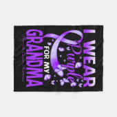 私の衣服パープルおばあちゃん膵臓がん阿波 フリースブランケット (正面(横))