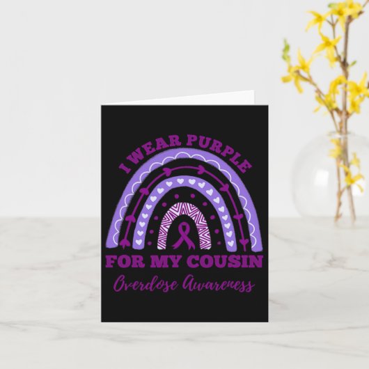 私の衣服パープルのいとこのための過剰摂取認識度ライ カード (黄色い花)