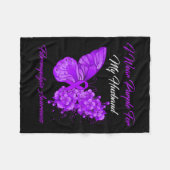 私の衣服パープル夫の線維筋痛戦士 フリースブランケット (正面(横))