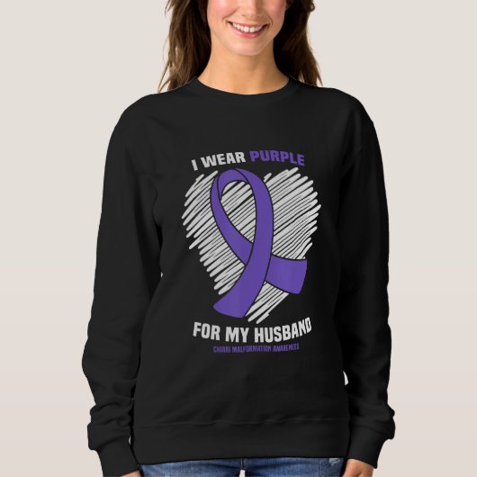 私の衣服パープル夫のChiari Malformation A スウェットシャツ (正面)