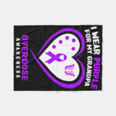 私の衣服パープル私のおじいちゃんの過剰摂取認識度 フリースブランケット (正面(横))