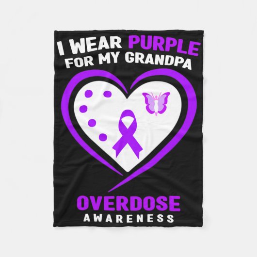 私の衣服パープル私のおじいちゃんの過剰摂取認識度 フリースブランケット (正面)