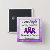 私の衣服パープル私のおじいちゃんアルツハイマー病 缶バッジ (正面&裏面)