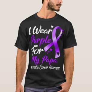 私の衣服パープル私のパパ膵臓がん患者 Tシャツ