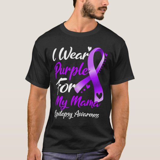私の衣服パープル私のママてんかん認識度ギフト Tシャツ (正面)