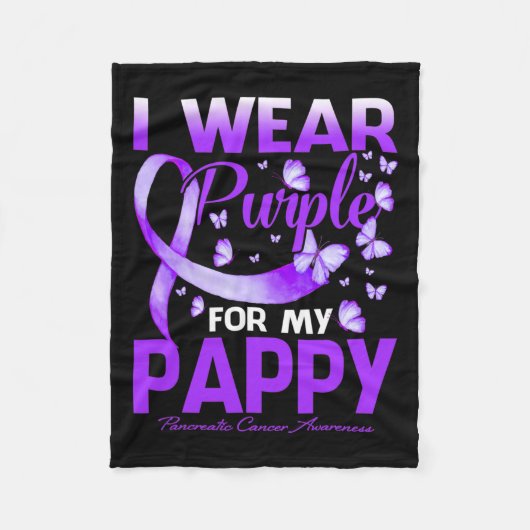 私の衣服パープル私の乳頭膵臓がん認識 フリースブランケット (正面)