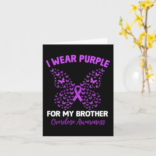 私の衣服パープル私の兄の過剰摂取認識度部 カード (黄色い花)