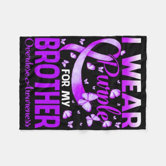 私の衣服パープル私の兄の過剰摂取認識度部 フリースブランケット (正面(横))