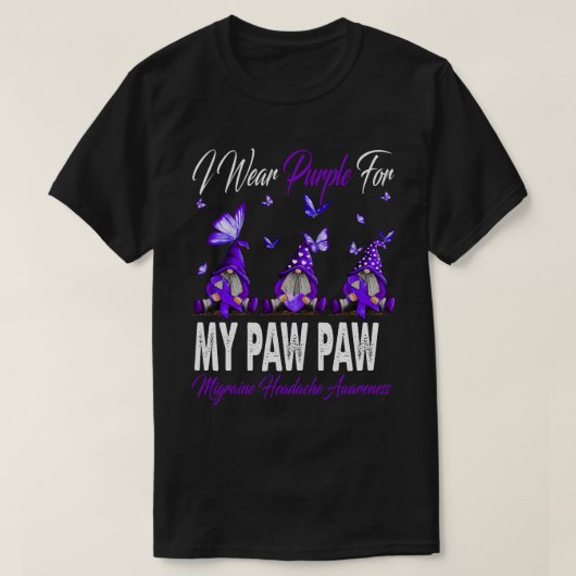 私の衣服パープル私の前足の前片頭痛の頭痛アワ Tシャツ (デザイン正面)