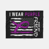 私の衣服パープル私の友人の膵臓がん戦争 フリースブランケット (正面(横))