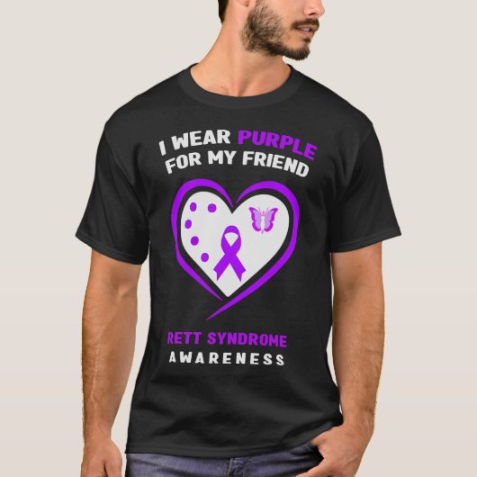 私の衣服パープル私の友人レット症候群アワレネス Tシャツ (正面)