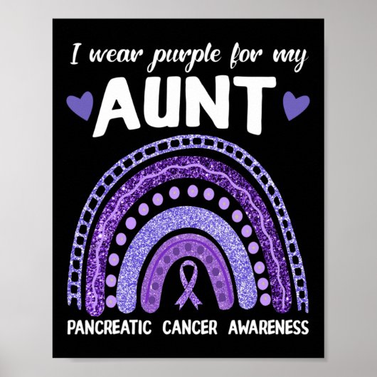 私の衣服パープル私の叔母の膵臓がんレインボ ポスター (正面)